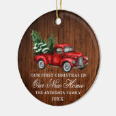 Waterverf  vrachtwagenpark Ons nieuwe thuis Keramisch Ornament (Links)