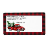 Waterverf vrachtwagenvakantie Betaalde verzending Etiket (Voorkant)