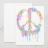 Waterverf vredesontwerp - uitnodiging/Wenskaart Kaart (Voorkant / Achterkant)