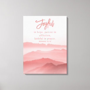 Waterverf Vreedzaam Landschap Bijbelvers Canvas Afdruk