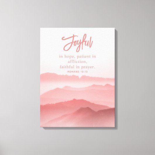 Waterverf Vreedzaam Landschap Bijbelvers Canvas Afdruk (Voorkant)