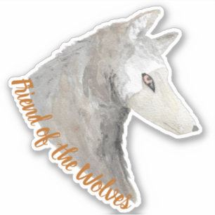 Waterverf Vriend van de Wolven Sticker