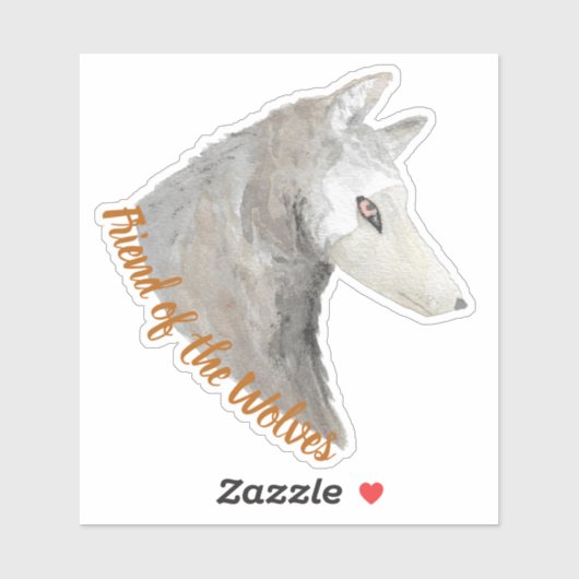 Waterverf Vriend van de Wolven Sticker (Vel)