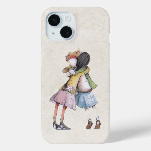 Waterverf Vrienden Knuffelen Case-Mate iPhone Case (Achterkant)