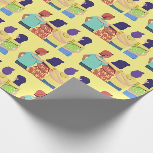 Waterverf Vriendschap Vrienden Leuk Cadeaupapier (Hoek)