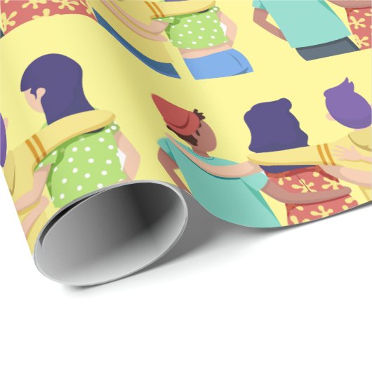 Waterverf Vriendschap Vrienden Leuk Cadeaupapier (Rol Hoek)