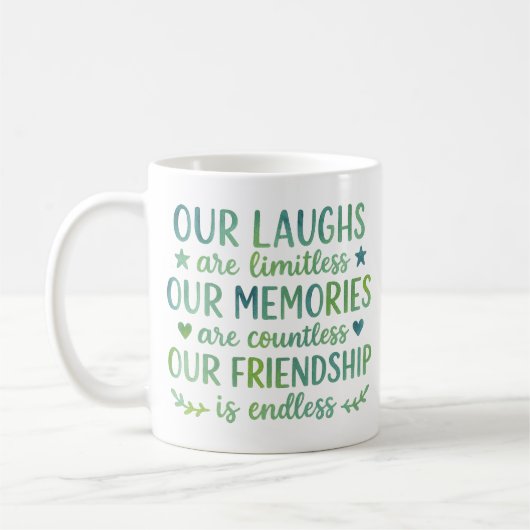 Waterverf Vriendschapsquote Koffiemok (Links)