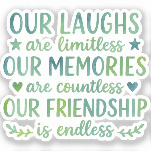 Waterverf Vriendschapsquote Sticker (Voorkant)