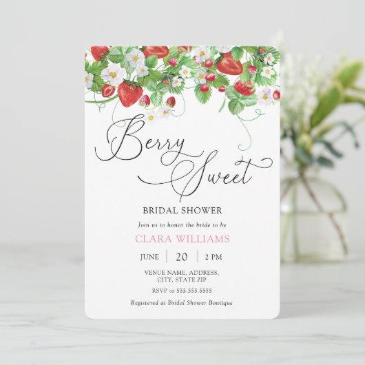 Waterverf Vrijgezellenfeest aardbei Kaart (Staand voorkant)