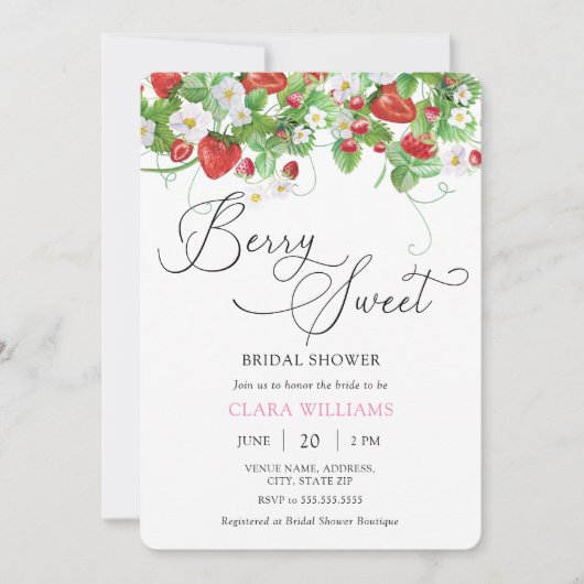 Waterverf Vrijgezellenfeest aardbei Kaart (Voorkant)