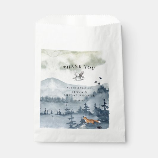 Waterverf Vrijgezellenfeest Bosdieren Bedankzakje (Voorkant)