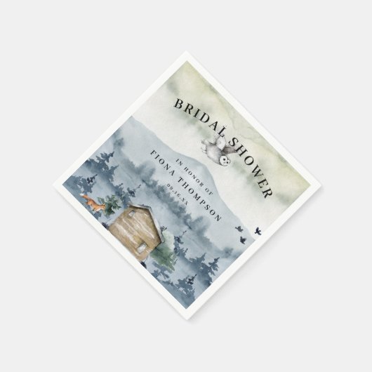 Waterverf Vrijgezellenfeest Bosdieren Servet (Hoek)