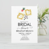 Waterverf Vrijgezellenfeest Breakfast Eggs Brunch Kaart (Staand voorkant)