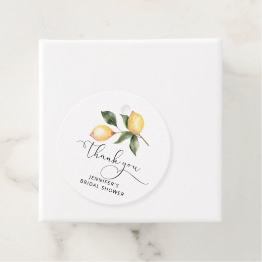 Waterverf vrijgezellenfeest citroen bedankjes labels (In situ)