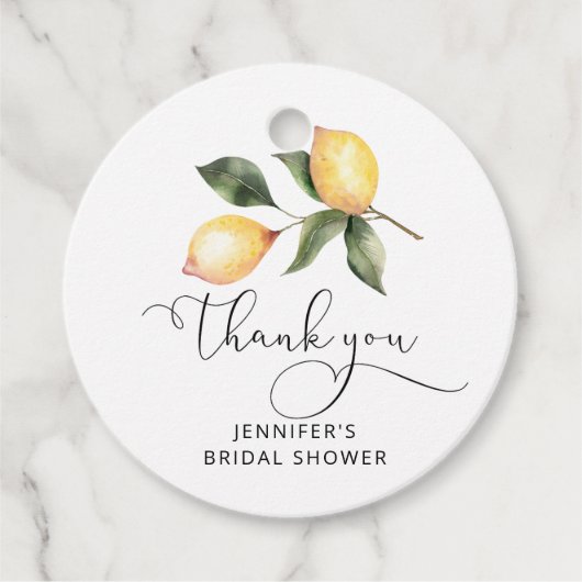 Waterverf vrijgezellenfeest citroen bedankjes labels (Voorkant)