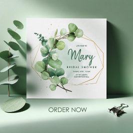 Waterverf vrijgezellenfeest elegante tuin modern kaart