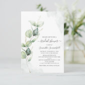 Waterverf Vrijgezellenfeest Eucalyptus Script Flor Kaart (Staand voorkant)
