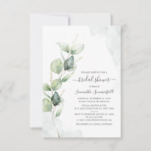 Waterverf Vrijgezellenfeest Eucalyptus Script Flor Kaart