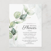 Waterverf Vrijgezellenfeest Eucalyptus Script Flor Uitnodiging Briefkaart (Voorkant)