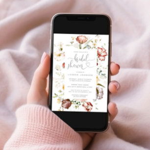  Waterverf Vrijgezellenfeest Floral Script Kaart