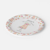 Waterverf Vrijgezellenfeest gelaagd Roos taartpatr Papieren Bordje (Gekanteld)