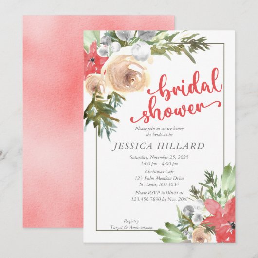 Waterverf Vrijgezellenfeest kerstavond Kaart (Voorkant / Achterkant)