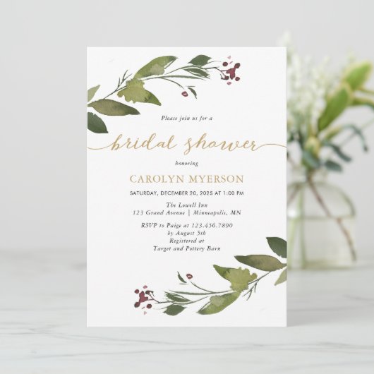 Waterverf Vrijgezellenfeest kerstavond Kaart (Staand voorkant)