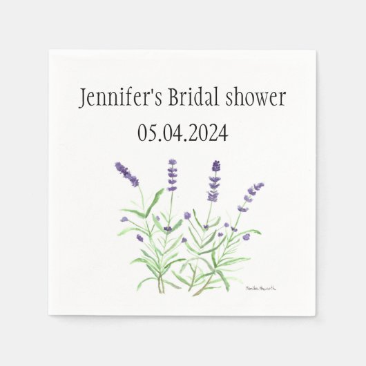 Waterverf Vrijgezellenfeest lavendel Servet (Voorkant)