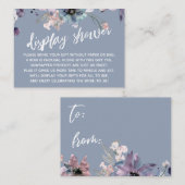 Waterverf - Vrijgezellenfeest met Floral Dusty Blu Informatiekaartje (Voorkant / Achterkant)
