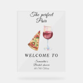 Waterverf Vrijgezellenfeest Perfect Pair Welkom Acryl Bord (Voorkant)