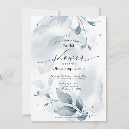 Waterverf Vrijgezellenfeest reustige blauw Kaart (Voorkant)