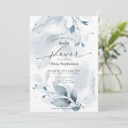 Waterverf Vrijgezellenfeest reustige blauw Kaart (Staand voorkant)