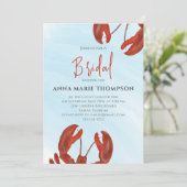 Waterverf Vrijgezellenfeest Rode Lobster Kaart (Staand voorkant)