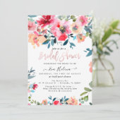 Waterverf Vrijgezellenfeest, Rode Tuin Rozen Kaart (Staand voorkant)