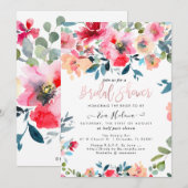 Waterverf Vrijgezellenfeest, Rode Tuin Rozen Kaart (Voorkant / Achterkant)