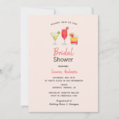 Waterverf vrijgezellenfeest roze aankondiging (Voorkant)