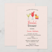 Waterverf vrijgezellenfeest roze aankondiging (Voorkant / Achterkant)