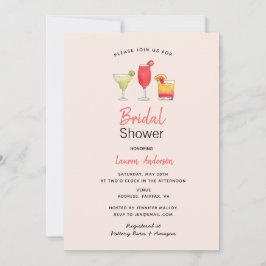 Waterverf vrijgezellenfeest roze aankondiging