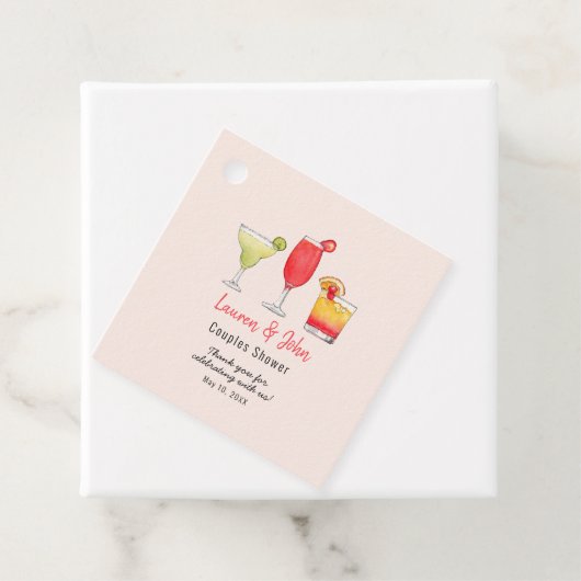 Waterverf Vrijgezellenfeest roze Bedankjes Labels (In situ)