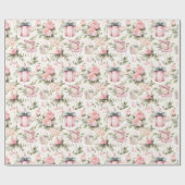Waterverf Vrijgezellenfeest - roze rozen en gesche Cadeaupapier (Vlak)