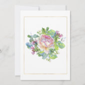 Waterverf Vrijgezellenfeest Rozen Kaart (Achterkant)