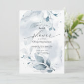 Waterverf Vrijgezellenfeest Rustic Blue Foliage Kaart (Staand voorkant)