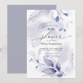 Waterverf Vrijgezellenfeest Rustic Violet Foliage Kaart (Voorkant / Achterkant)