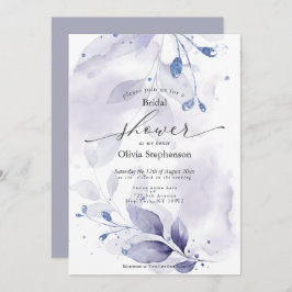 Waterverf Vrijgezellenfeest Rustic Violet Foliage Kaart
