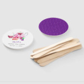 Waterverf Vrijgezellenfeest Tea Party Paars Teapot Handwaaier (Niet-gemonteerd)