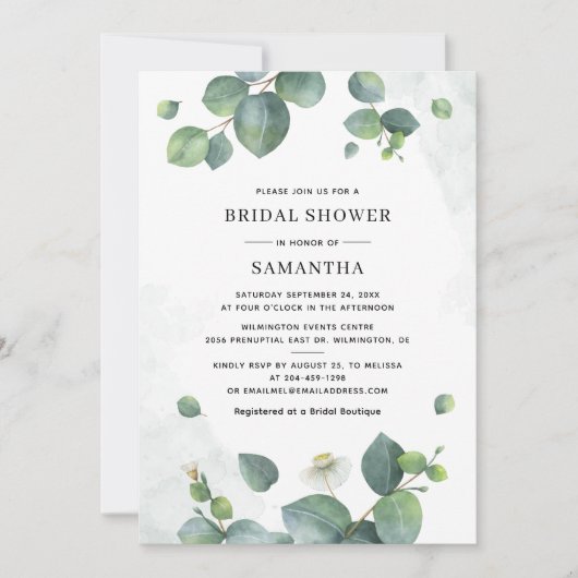 Waterverf Vrijgezellenfeest van de Eucalyptus Gree Kaart (Voorkant)