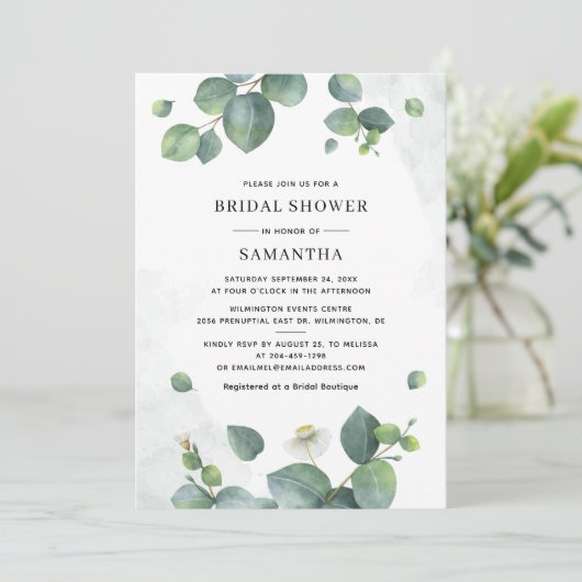 Waterverf Vrijgezellenfeest van de Eucalyptus Gree Kaart (Staand voorkant)