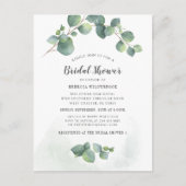 Waterverf Vrijgezellenfeest van de Eucalyptus Gree Uitnodiging Briefkaart (Voorkant)