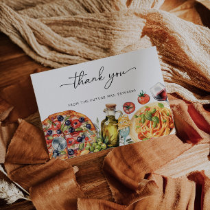 Waterverf Vrijgezellenfeest voor Italiaans eten Bedankkaart