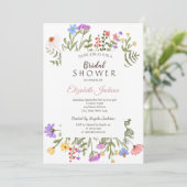 Waterverf Vrijgezellenfeest Wildbloem Kaart (Staand voorkant)